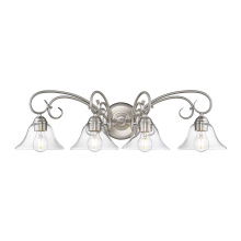 Golden 8606-BA4 PW-CLR - Wry Lighting Homestead 4-light Vanity in Pewter